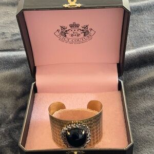 NEW JUICY COUTURE CUFF BRACELET IN BOX GORGEOUS GIFT, black large center stone